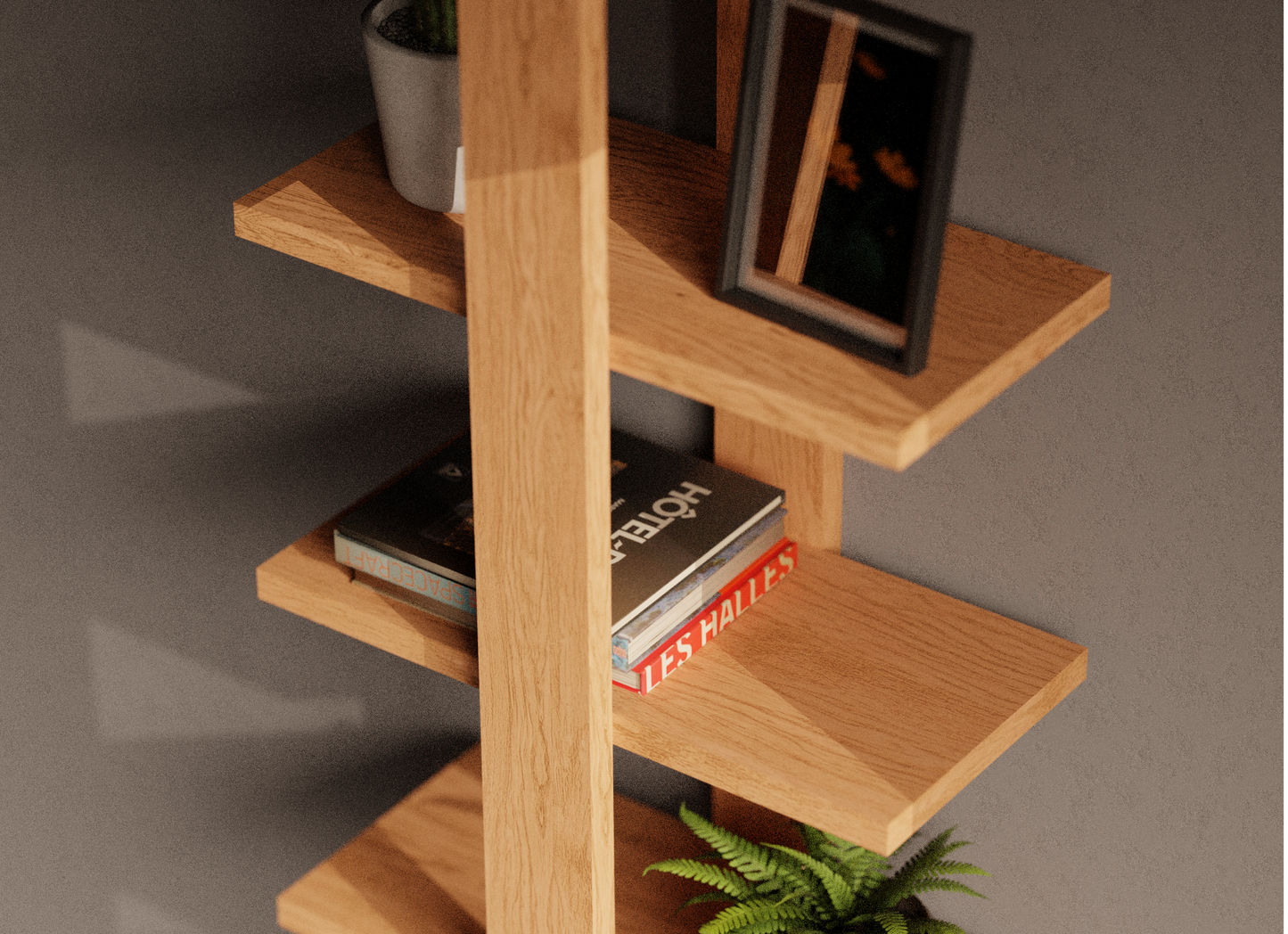 Tiered Oak Floating Shelves