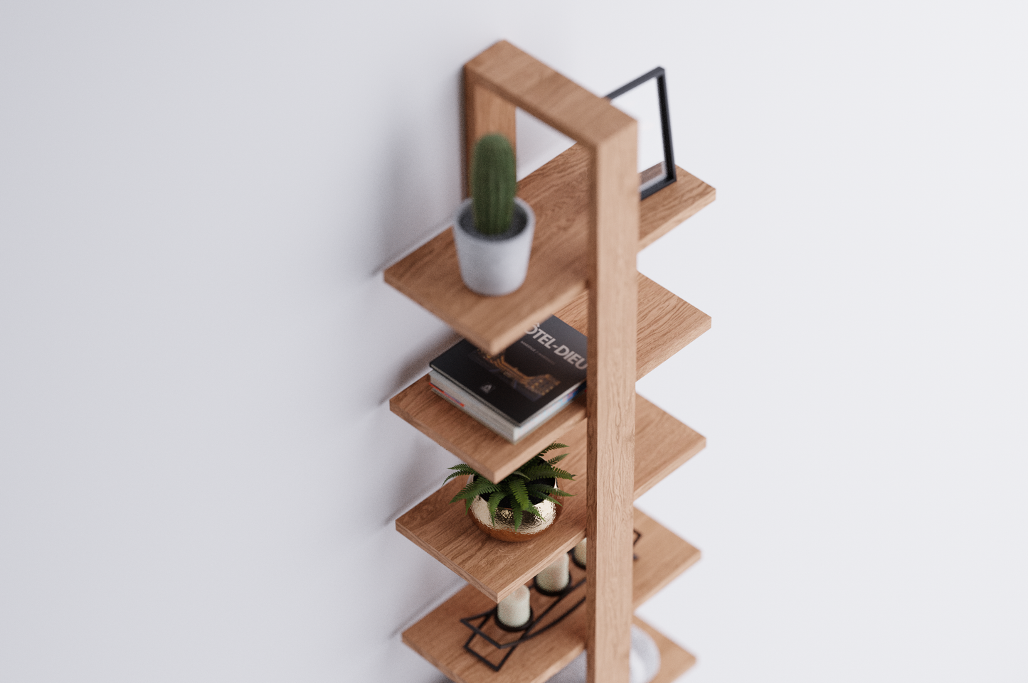 Tiered Oak Floating Shelves